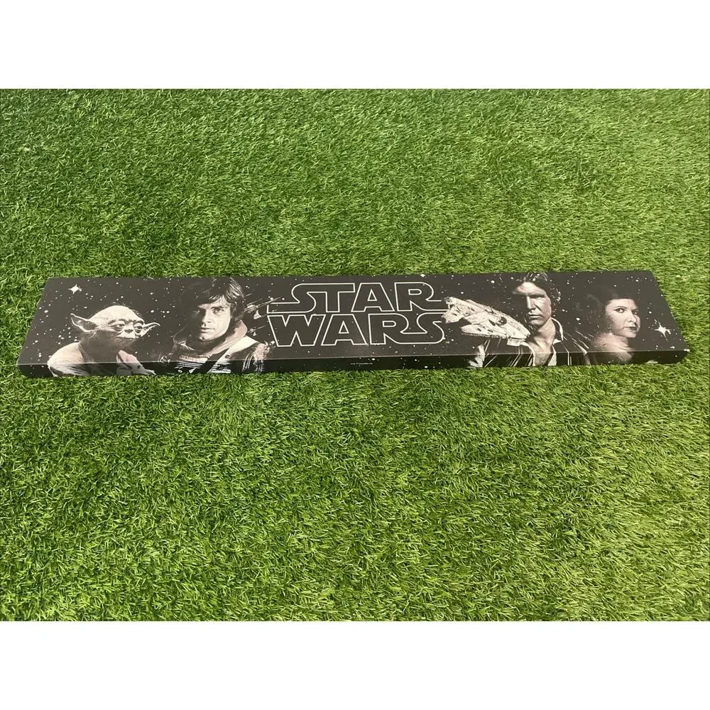 Star Wars Panoramic Canvas Wall Art Sign At Home Decor Yoda Han Solo 36x6
